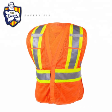 120G100%Polyester Mesh  High Quality Logo Printed Promotional Safty Reflecting Vest with pockets outdoor working  UPF